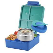 Four-Compartment Bento Box With Soup Bowl, 1 Set Of Bento Boxes, Lunch Accessories, Portable Food Storage, Suitable For Travel And Lunch.