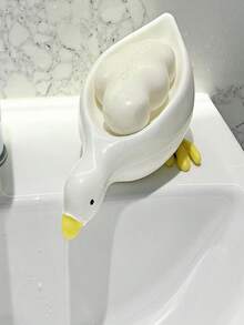 1/2/3 Pcs Duck Shaped Soap Dish With Draining Function, Cartoon Soap Tray, Bathroom Soap Holder, Minimalist Style, Essential For Home & Bathroom. Home & Bathroom Decor, Autumn Decor, Back To School Decor, Gift, Valentine's Day, Mother's Day - Multicolor - View 10