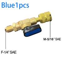 Air Conditioning Refrigerant Ball Valve 1/4" SAE Straight Shut-Off Valve For R134A R410A R22 R12 Charging Hoses AC Refrigerant