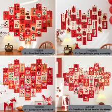 30pcs/Set New Year Decorative Cards (Random Designs), Colorful Spring Festival Festive Atmosphere Decor, Gift Postcards, Celebration Wall Stickers, Family Gathering Backdrop, Company Party Decor, Spring Festival Blessing Decorations - Multicolor - View 4