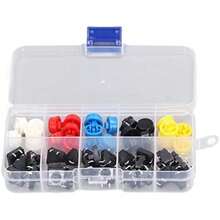 Interruptor Táctil Redondo para ABS Set Botón Pulsador de 4 Pines 25 Piezas Instantáneo para Tacto 12X12X7,3 Mm Interruptores de Botón Pulsador en Miniatura de Círculo Circular(default) - Multicolor - Ver 7