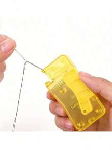 1 Pcs Lemon Yellow Automatic Needle Threader, DIY Hand Sewing Needle Threader, Manual Sewing Machine Sewing Tool, Home Handicrafts And Sewing Supplies - 黃色穿線器-1件 - 查看 6