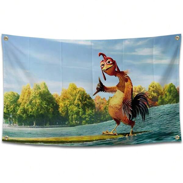 Chicken Flag Funny Poster Durable Man Cave Wall Flag With  40"L X 30"W  Tapestry For College Dorm Room Decor,Outdoor,Bedroom, Parties Gifts, Travel, Filming,Events,Festivals.. High-Resolution Banner