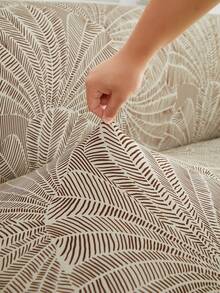 1pc Milk Silk Printed Sofa Slipcover With Ruffle Hem, High Elasticity, Machine Washable, Pet Proof, Suitable For Various Occasions - Multicolor - View 7