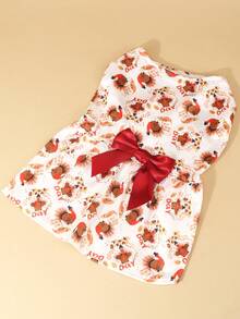 1pc Cute Pet Dress, Made Of Polyester Fabric, With Bow Decor, Suitable For Small To Medium Cats And Dogs, Suitable For Indoor And Outdoor Wear - Multicolor - View 4