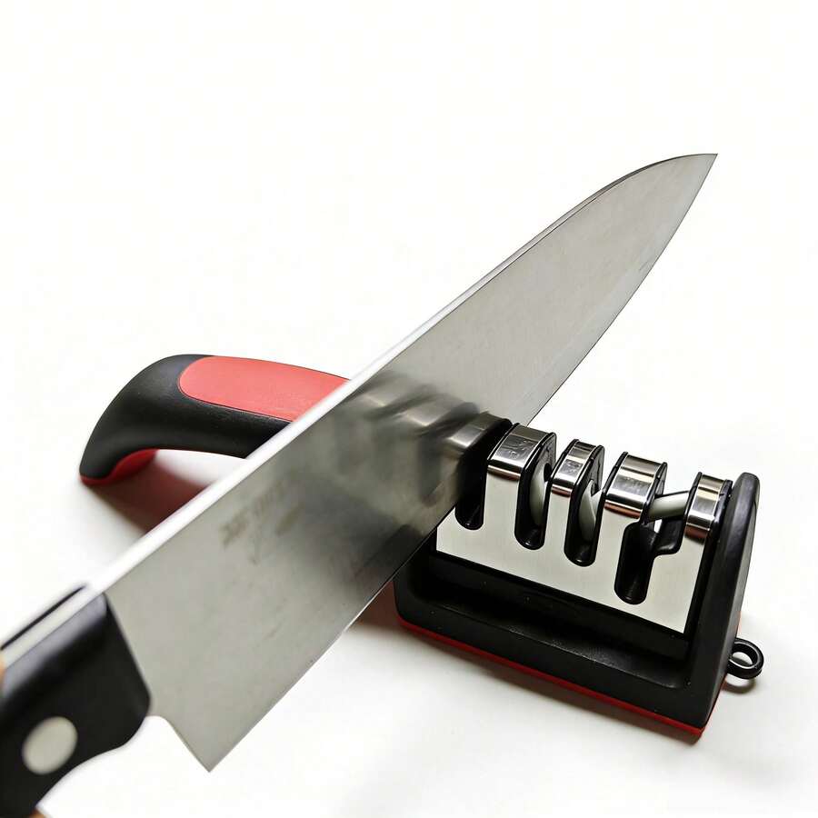 Ostrzałka do noży profesjonalna poziomu 4 – łatwe do ręcznego ostrzenia narzędzie, odpowiednie do użytku domowego, łatwe do ostrzenia – wysokiej jakości korpus z PP i TPR, trwały i długotrwały