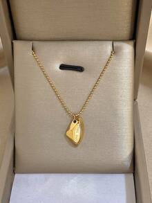 优雅金色爱心项链，小巧心形吊坠项链，刻有字母，生日、周年纪念日及日常佩戴的理想珠宝礼物，情人节礼物 - 彩色 - 查看 5