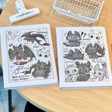 1本无牙仔A5卡通笔记本，厚实，可用作手册、日记、动漫笔记本，墨水流畅，独特设计，可爱动漫卡通笔记本