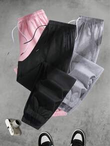 Versatile Casual & Sports Pants For Active Women, Suitable For Spring & Autumn, Multiple Options For Comfortable, Slimming, Multifunctional Outdoor Running Pants Black - Black - View 1