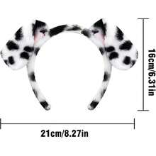 Dog Ears Headband, Realistic Animals Ears Headband, Fluffy Puppy Cosplay Costume Headwear For Halloween Christmas Carnival Festival Theme Party, Pet Birthday Party, Dalmatian,38151067 - 黑色 - 查看 2