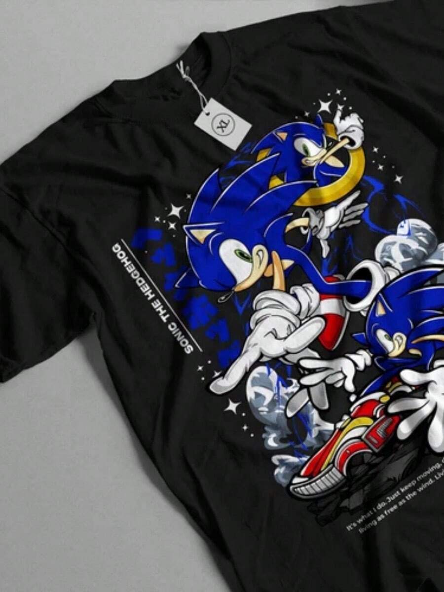 Shadow Hedgehog-Shirt Heroes Tee Heroes Vintage Shirt All Size - 黑色 - 查看 1