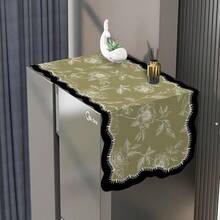 1pc Kitchen "Anti-Oil, Anti-Dust" Luxury Cover Cloth, 2025 New Fabric Material, Oil-Resistant And Easy To Wipe Clean, Can Block Kitchen Smoke And Dust On Refrigerator Top, Luxurious Black Floral White Pattern Appearance, Suitable For Single And Double Door Refrigerators, Practical And Stylish: Oil-Resistant, Easy Maintenance + Luxurious Aesthetics - Multicolor - View 6
