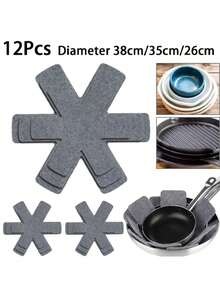 12pcs Premium Felt Pot Holders - Non-Stick, Scratch-Resistant Multi-Layer Heat-Resistant Kitchen Mats, Suitable For Cookware, Glassware, Baking Trays, Pots, Pans, Pot & Pan Sets - Multicolor - View 2