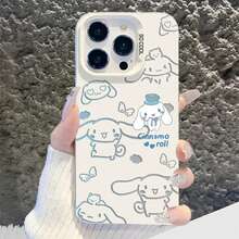 SANRIO Funda de Teléfono Mate TPU de Cinnamoroll para 17 Pro Max 16 15 14 Pro 11 12 13 Pro Plus 16E, Cubierta Dura de PC a Prueba de Golpes - SC05-BA-M3375 - Ver 6