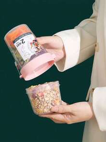 1个便携式沙拉杯，双层燕麦杯，早餐杯（带盖和勺子），适用于办公室、家庭、户外、野餐、露营、工作、学校等各种场合。 - 彩色 - 查看 7