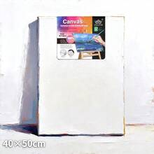 opeth 1个280克棉质帆布3D木质方形画框，适用于油画、丙烯画，白色画框，白色木质棉质帆布画框，密度板圆形画框 - 白色 - 查看 2