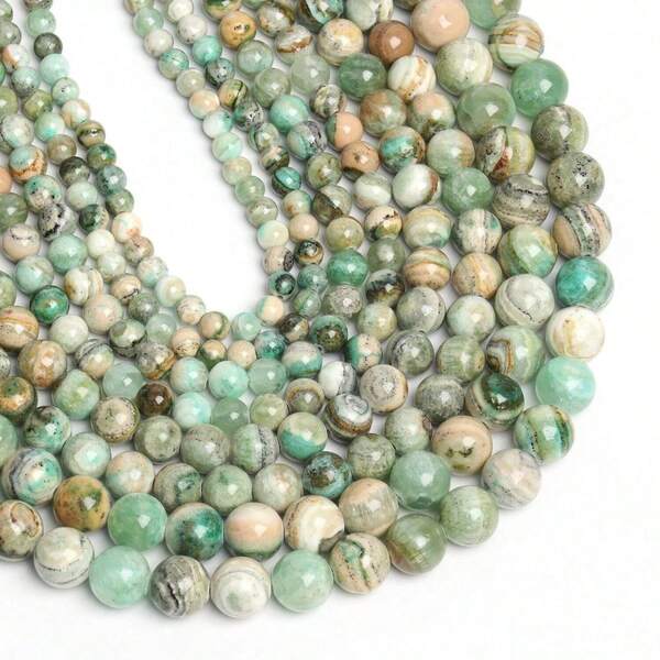6/8/10/12mm 100% Natural Green Calcite High Quality Energy Beads, Suitable For Jewelry Making DIY, Can Be Used To Make Exquisite Bracelets, Necklaces, Earrings, Suitable For Both Men And Women, Also Can Be Used As Gifts.