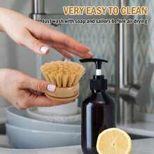 Bamboo Brush Head, Soft Bristles, Easy To Clean Items - Replaceable Cleaning Brush Head - Yellow - View 3