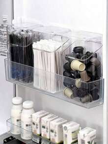 1pc Acrylic Dustproof Straw Storage Box, Capsule Coffee & Tea Bag Organizer Box With Lid, Random Color - Clear - View 4