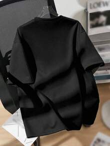 Camiseta de manga corta estampada para niños - suave, transpirable, camiseta de manga corta con cuello redondo, diseño de lata de soda vibrante, lavable a máquina, niños y niñas verano casual tops, tallas 110-150, camiseta de estampado de letras, moda divertida para niños, ropa cómoda para niños, camiseta de manga media para adolescentes - Negro - Ver 4