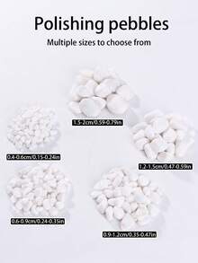 100/200/600/900g 白色鵝卵石 - 0.4-2cm，拋光，適用於花園與居家裝飾、室內植物、花瓶、戶外花盆、水族箱、魚缸及節慶餐桌中心裝飾石 - 彩色 - 查看 3