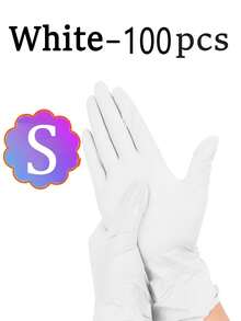 100/50/4只装白色一次性丁腈手套，无绒毛，指尖设计，厨房清洁工具，母亲节礼物，保护妈妈的双手，厨房必备，圣诞节清洁工具，价格实惠，无粉无乳胶手套，耐用家用清洁手套，防水，美甲用品，圣诞礼物，适合厨房使用 - 白色 - 查看 19