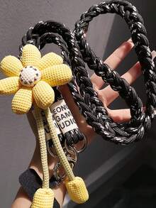 2026 New Year Gift, Diagonal Phone Lanyard, Valentine's Day Bracelet Lanyard, Heart Clasp + Cartoon Sunflower Phone Lanyard, Long Diagonal Style, Can Be Matched With Creative Outdoor Hiking Anti-Lost Chain Small Bee Bag Set, Suitable As Mother's Day, Family Gathering, Friend's Birthday And Holiday Gift. - Multicolor - View 15