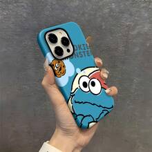 Funda para teléfono Cookie Monster Dreaming Compatible con fundas para teléfonos   17  16 Pro Max  15 Pro Max  13 y  12 Diseño divertido y vibrante con Cookie Monster y una galleta Duradero a prueba de golpes y elegante Una excelente opción para familiares, amigos, seres queridos, novios/novias y regalos de Navidad y Año Nuevo - Blanco - Ver 5