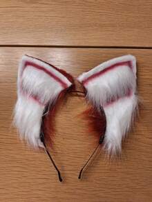 Băng đô tai thú giả lông thú trang trí lễ Phục Sinh, phụ kiện trang phục dễ thương, kẹp tóc hình người sói/sói đơn độc. - Nhiều màu - Xem 14