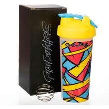 Protein Shaker, 20oz, Colorful Geometric Design, Yellow Lid With Mixing Ball,FIRST EDITION, LIMITED TO 10,000 UNITS ONLY - 1 - View 3