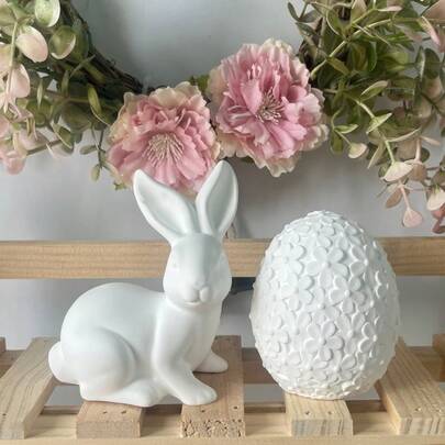 DIY Resin Mold Easter Sitting Rabbit Figurine Mold, Suitable For Making Epoxy Resin, Plaster, Candle, Incense, Home Decor Ornament Silicone Mold
