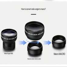 适用于智能手机单反相机的 0.45 倍超广角微距镜头，特效手机镜头 - 廣角+微距 - 查看 7