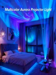 1pc Aurora Galaxy Projection Lamp, LED Starry Sky Projector Light, Remote Control Northern Lights Projector Lamp, USB Powered Decorative Night Light, Suitable For Bedroom, Living Room, Home Decor, Party, Birthday, Wedding, Valentine's Day - Multicolor - View 8