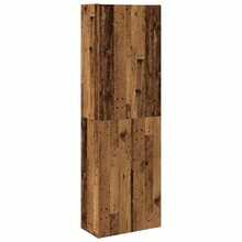 vidaXL Buffet haut vieux bois 60x32x190 cm bois d'ingénierie - Tabac - Voir 1