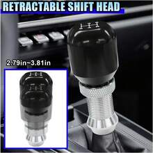 Universal 5-Speed Manual Gear Shift Knob With Adapters - Black Aluminum ...