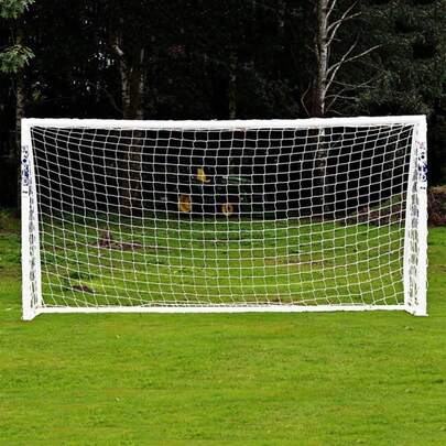 1 Stück gewebtes Seil Fußballnetz, verstärktes Fußballtor Netz für 11-gegen-11, 7-gegen-7, 5-gegen-5, Standardgröße, geeignet für Fußballtraining, Spiel, Hofpraxis, Fußballtrainingsaccessoire, PE-Material, einfach zu installieren, anwendbar für Mehrpersonenpraxis, Mannschaftssportarten, Sportveranstaltungen, Outdoor-Aktivitäten, Spielplatz, Rasen, Gartensport, Fußballgeschenk, Fußballspiel, Herrengeschenk, Damengeschenk, Sportgeschenk