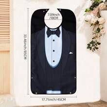 1pc Men's Dining Bib, Business Suit Pattern, Machine Washable, Foldable Pocket Design, Protect Clothing, Suitable For Elderly And Caregivers, Valentine's Day Gift, All Season, Kitchen Accessory - Multicolor - View 12