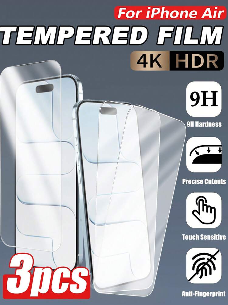 3pcs Tempered Glass Screen Protector, Compatible With IPhone X/XR/11/12/13/14/15/16/17 Series, 4K HD Clear, Anti-Scratch, Waterproof, Anti-Fingerprint, Easy Installation Mobile Phone Accessories - Clear - View 25
