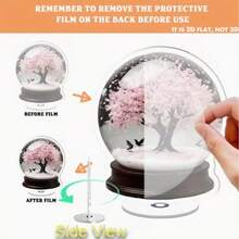 Cây hoa anh đào và bông tuyết 2D phẳng, xoay 360°, làm bằng chất liệu polymer, kiểu dáng cổ điển, không cần điện, thích hợp để trang trí nhà cửa, dịp Lễ Tình nhân, Lễ Phục sinh, Halloween và mùa tốt nghiệp. - Nhiều màu - Xem 8