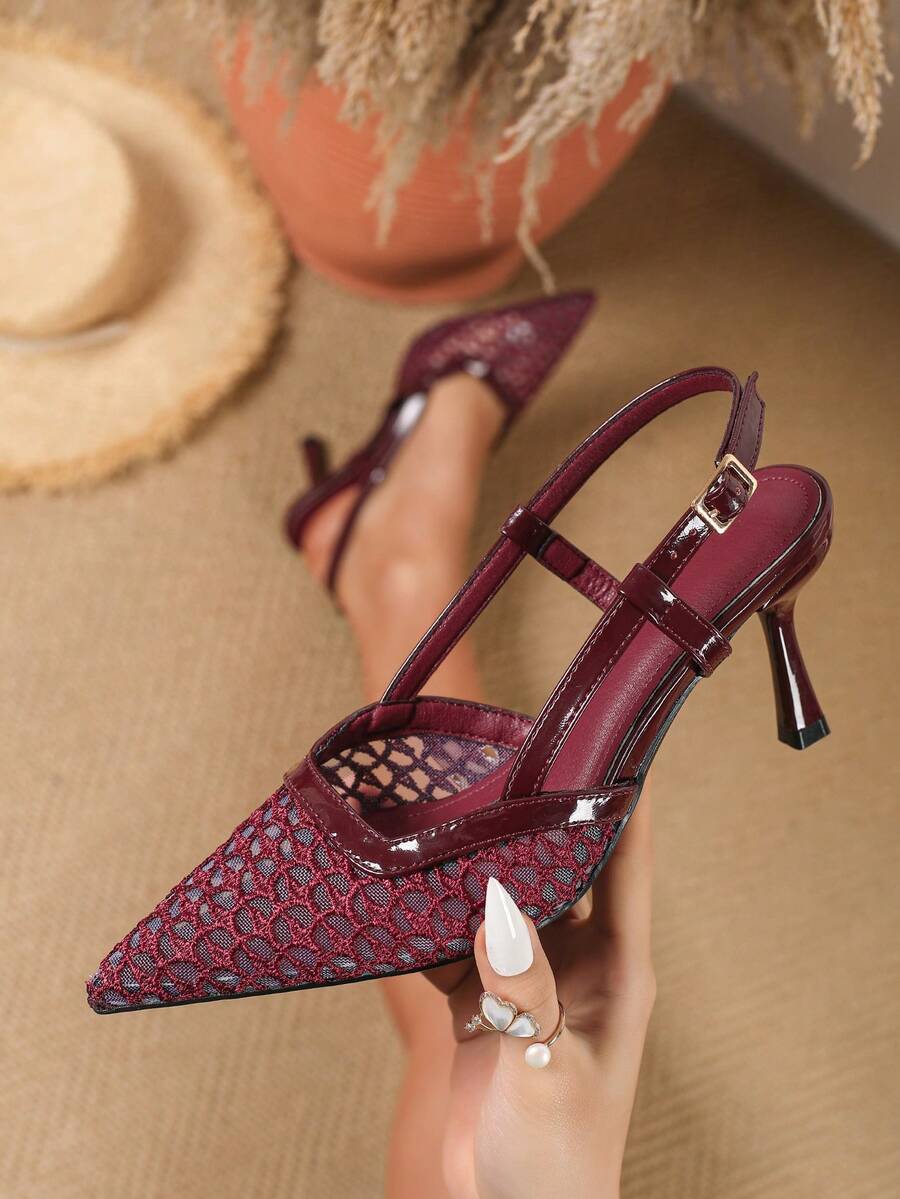 New Women's High Heel Mid Heel Pointed Toe Fashion Versatile Pumps