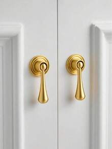 5pcs Rectangular Pendant Single Hole Drawer Pulls, Suitable For Wardrobe, Cabinet, Drawer, Vanity, Cabinet Door, Furniture, Kitchen Cabinet, Children's Cabinet, Copper Material, Screws Included - Gold - View 7