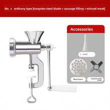 Multi-Functional Aluminum Hand Crank Meat Grinder, Sausage Maker, Pepper Grinder, Garlic Grinder, Sausage Making Tool