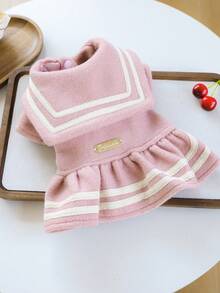 1 pieza Vestido de mascota con diseño de parche de letra - Rosa - Ver 12