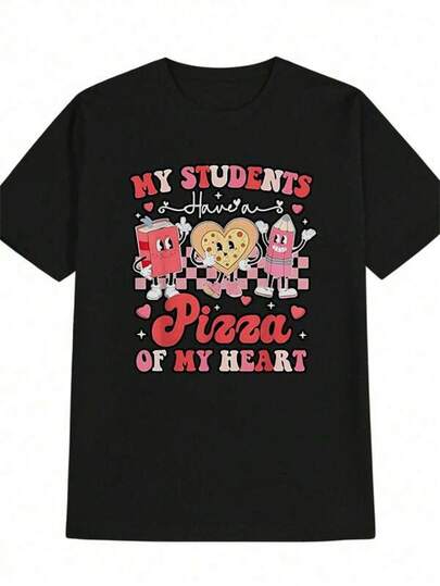 Nuevo modelo 2026[Comodidad de ajuste] Camiseta gráfica de algodón negro para hombres - Diseño divertido, mangas cortas casuales, lavable aáquina, tela suave ligeramente elástica, cuello redondo Regalos de cumpleaños y fiestas