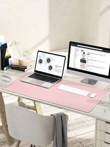 1件纳帕皮革桌面垫，保护垫，鼠标垫，办公桌垫，防滑PU皮革桌面吸墨垫，笔记本电脑桌面垫，皮革鼠标垫，防水皮革易清洁键盘垫鼠标垫，美甲桌面垫，柔软超细纤维PU皮革美甲垫，可折叠美甲休息垫，可重复使用的桌面美甲垫，亚克力美甲桌面垫，防水桌面书写垫，适用于办公室（粉色和黑色） - 彩色 - 查看 4