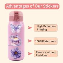 62pcs Purple Transparent PET Stickers Aesthetics Stickers For Water Bottles, Diaries, Laptops, Luggage, Bumpers, Cell Phones, Scrapbooks, Scooters, Helmets, Car Cartoon Stickers And Decals, Stickers Can Add A Lot Of Fun To Your Life - Mauve Purple - View 8