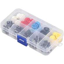 Interruptor Táctil Redondo para ABS Set Botón Pulsador de 4 Pines 25 Piezas Instantáneo para Tacto 12X12X7,3 Mm Interruptores de Botón Pulsador en Miniatura de Círculo Circular(default) - Multicolor - Ver 2