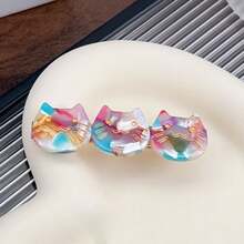 Damen Seitenpony Clip, süßer und modischer Azetat Katzen Haarclip, geeignet für tägliches Make-up, Gesichtsreinigung, Ausgehen, schönes Geschenk