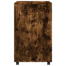vidaXL Armoire à roulettes chêne fumé 60x48x81 cm ingénierie du bois - Tabac - Voir 5