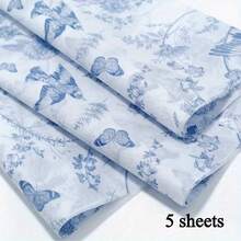 Giấy lụa bán trong suốt họa tiết hoa và chim màu xanh dương, kích thước 50*35cm, giấy lụa trang trí hoa và chim kiểu cổ điển, giấy gói quà ngày lễ, giấy trang trí tiệc sinh nhật, giấy gói quà cưới và lễ hội, giấy thủ công tự làm, giấy lụa trang trí hộp quà, vật tư đóng gói trang trí nhà cửa - Màu xanh lam - Xem 9